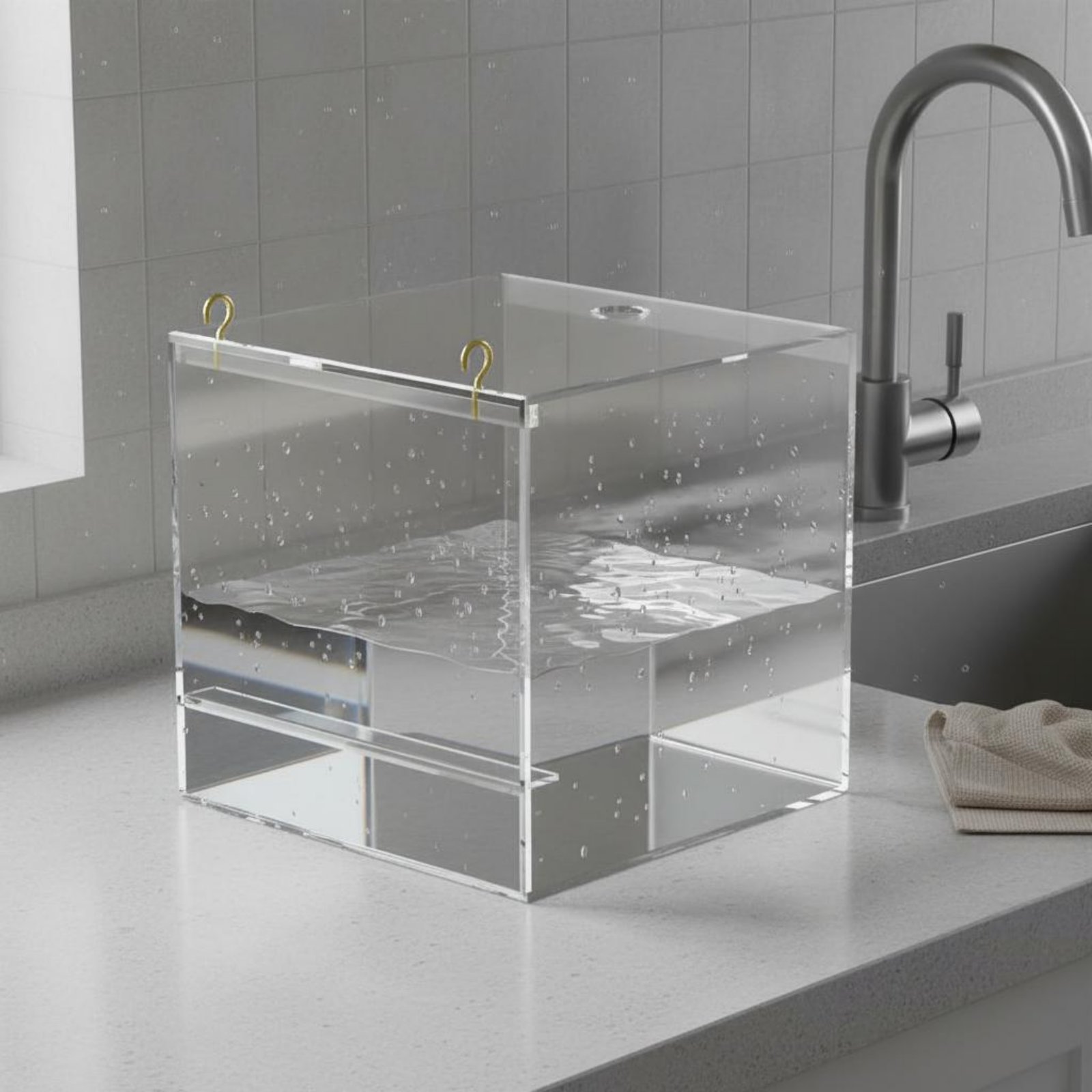 Acrylic Bird Bathing Box Non P - Bird Cage Parrot ulasan dan harga
