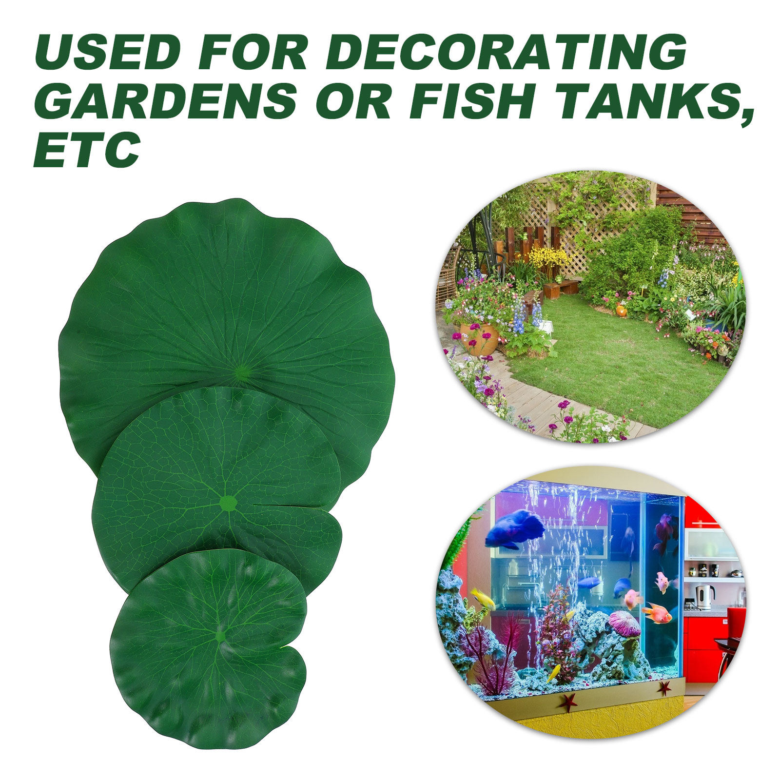15Pcs Artificial Lotus Leaves  - Aquarium Fish Tank ulasan dan harga