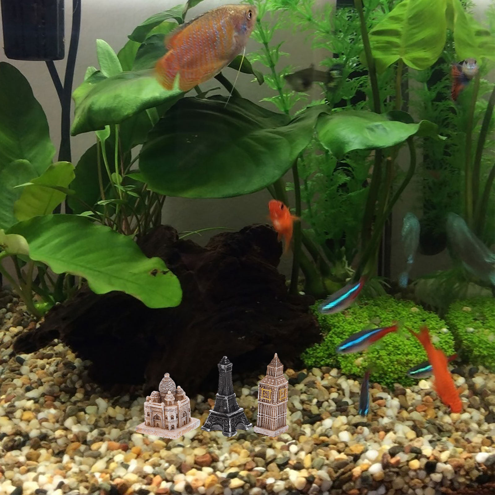 7Pcs Roman Sculpture Set Minia - Aquarium Fish Tank ulasan dan harga
