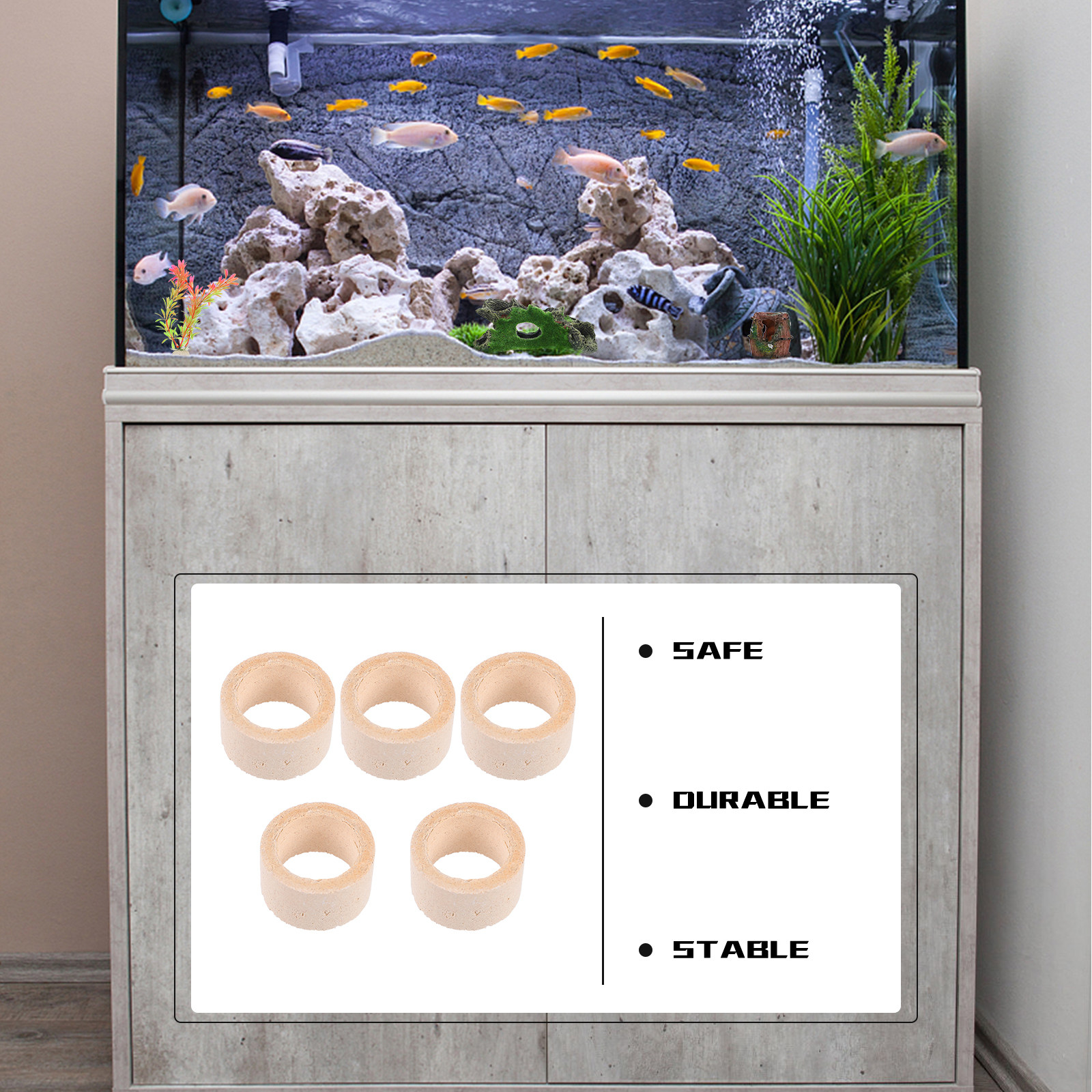 5Pcs Premium Pottery Water Pla - Aquarium Fish Tank ulasan dan harga