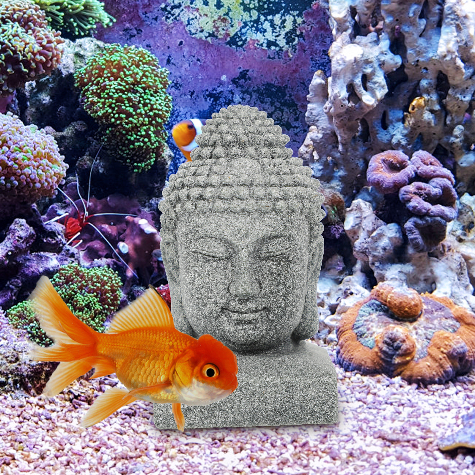 Desktop Buddha Statue Chinese  - Aquarium Fish Tank ulasan dan harga