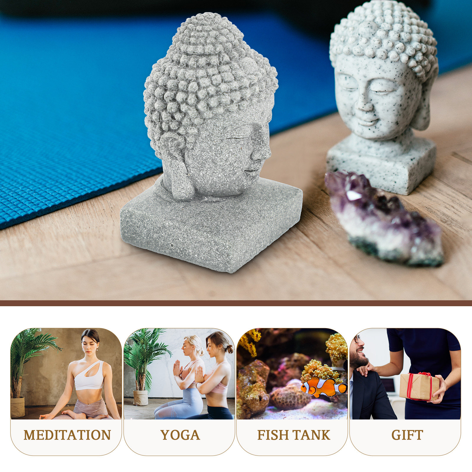 Desktop Buddha Statue Chinese  - Aquarium Fish Tank ulasan dan harga