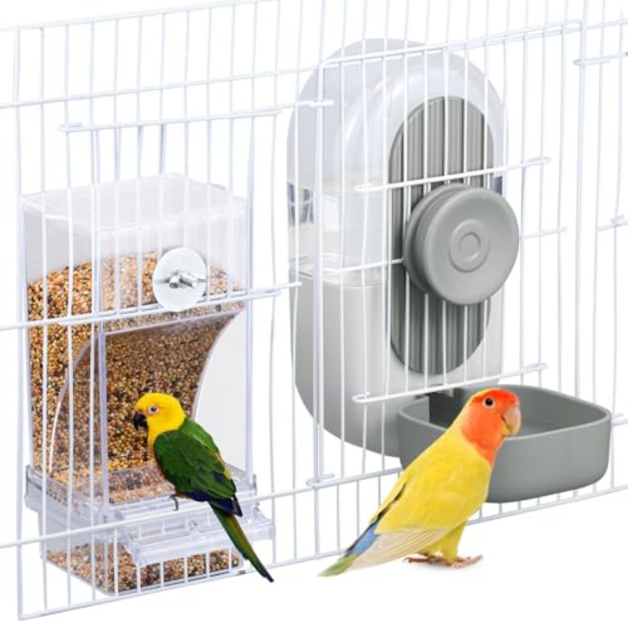 No Mess Bird Feeder and Water  - Bird Cage Parrot ulasan dan harga