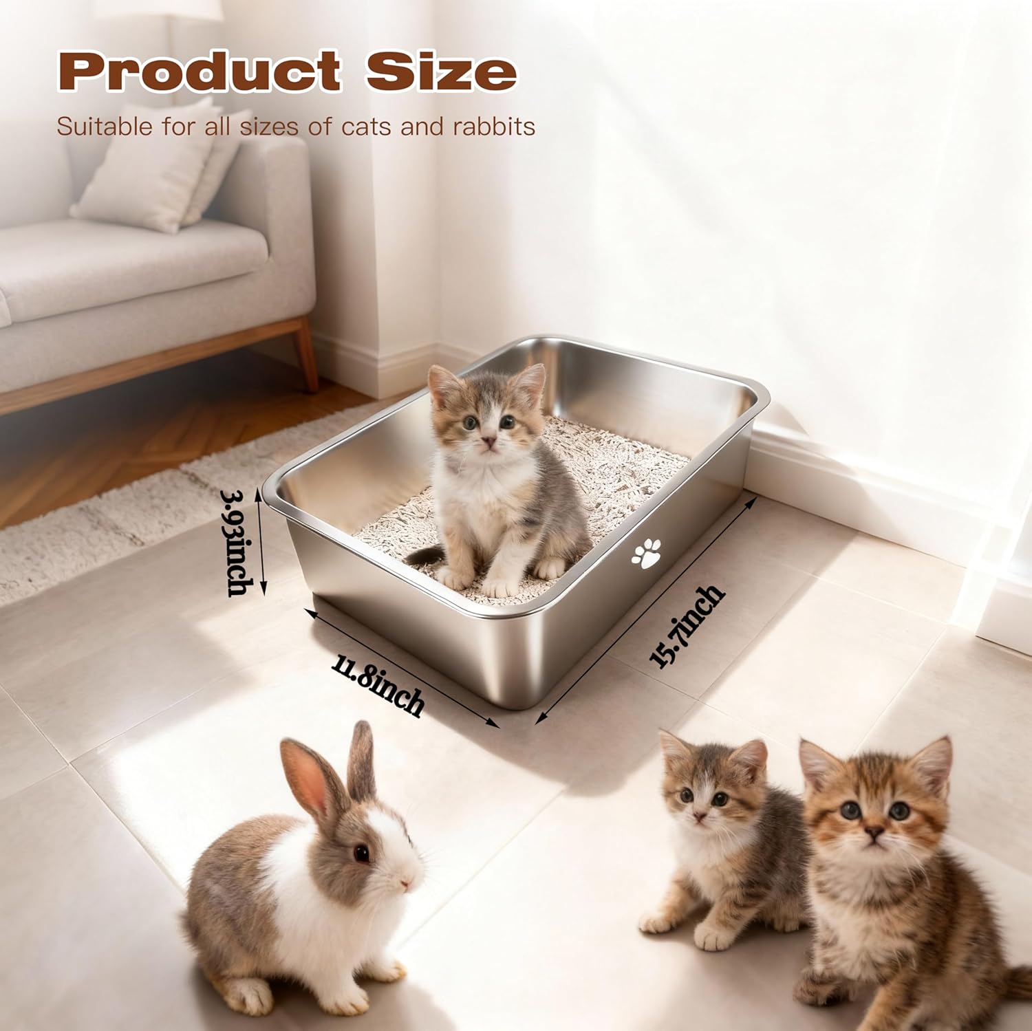 Stainless Steel Cat Litter Box - Pet X Supplies & Tack Howell Photos ulasan dan harga