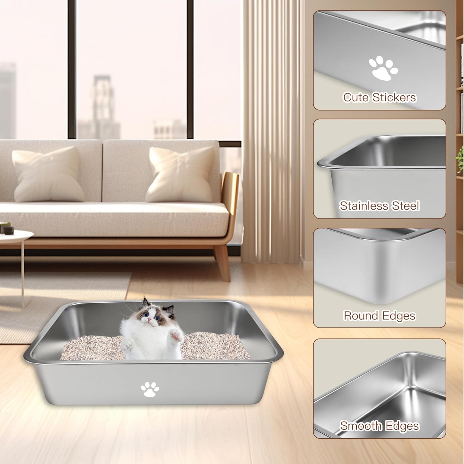 Stainless Steel Cat Litter Box - Pet X Supplies & Tack Howell Photos ulasan dan harga